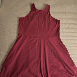 Athleta Midi Dress in Deep Red